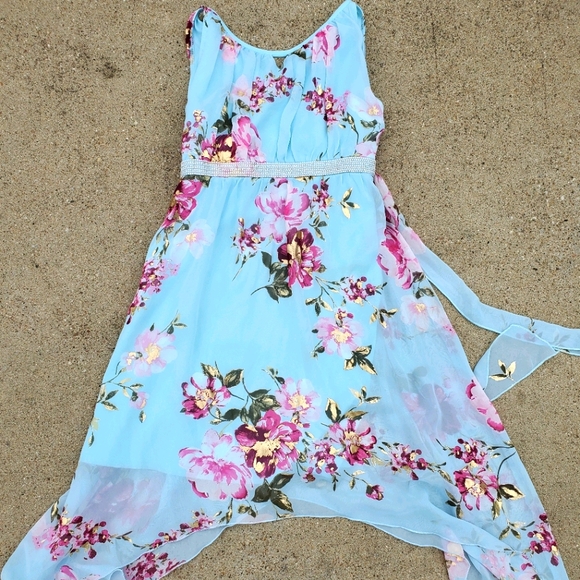 Poppies and Roses Spring Midi Dress sz 12 - Picture 1 of 5